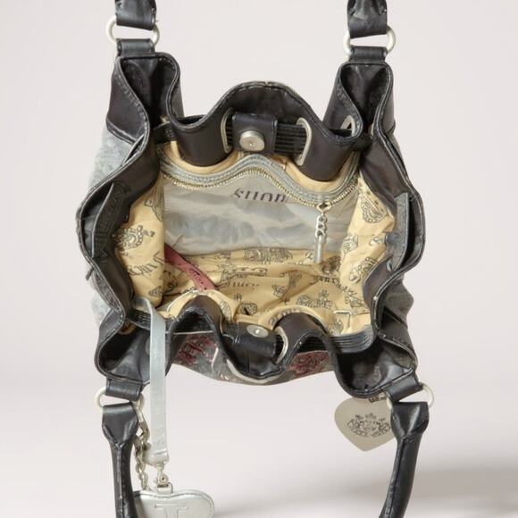 Juicy Couture Daydreamer Charcoal Velour Tote Vintage Y2K Collector Edition - Picture 8 of 9